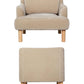Velvet Upholstered Chair w/ Oak Wood Legs