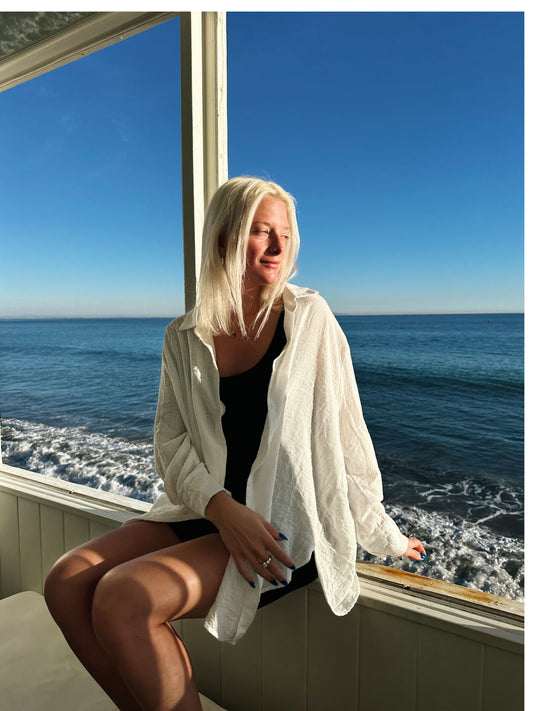 Malibu Gauze Top - White