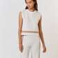 Elizabeth Sweater Tank - Ivory / Taupe