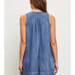 Pleated Denim Romper
