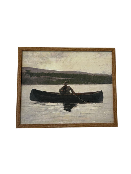 Canoe Man Framed Picture (Pick Up Only)