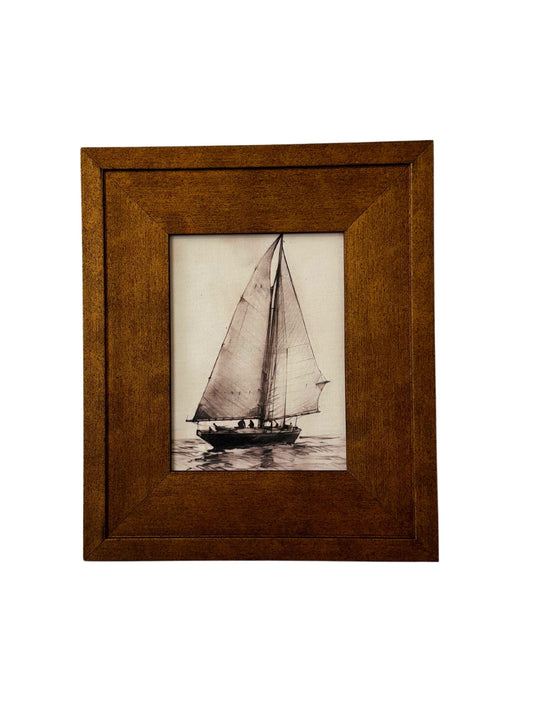 Wooden Sailboat Framed Picture