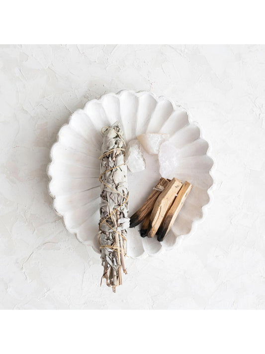 Decorative Mango Wood Scalloped Dish