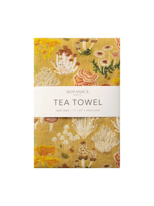 Mushrooms | 100% Linen Tea Towel