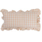 Cotton Lumbar Plaid Pillow with Ruffle - Blush