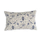 Quilted Cotton Lumbar Pillow with Blue Pattern