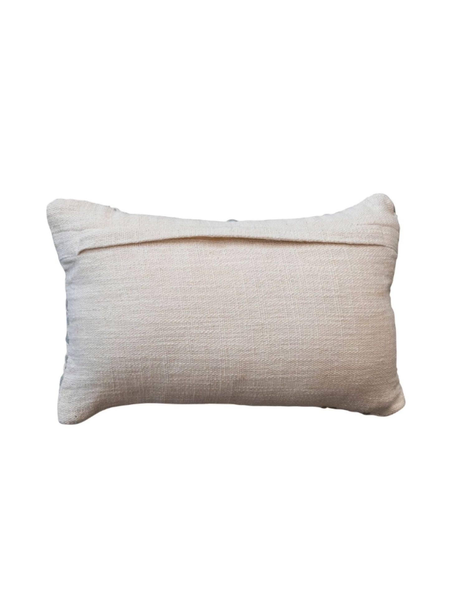 Hand-Embroidered Cotton Kantha Stitch Lumbar Pillow