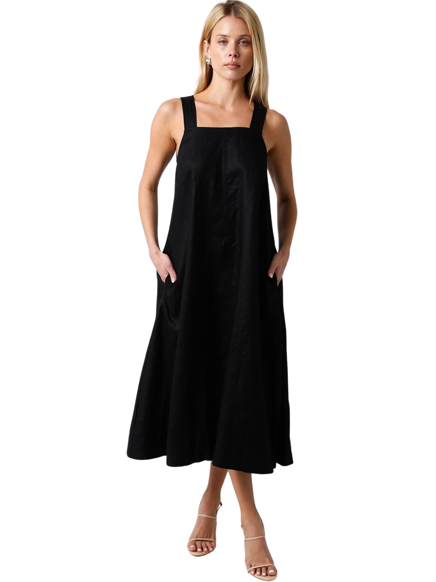 Hillary Linen Midi Dress