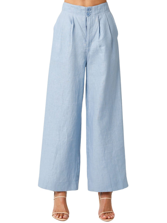 Soft Blue Linen Pants