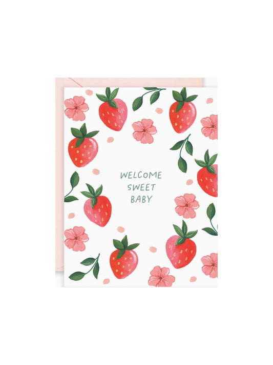 Sweet Strawberry Baby Card