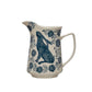 Painted Stoneware Pitcher w/ Rabbit & Flowers - Pick Up Only