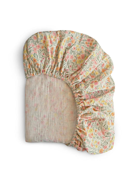 Extra Soft Muslin Crib Sheet - Pastel Blooms