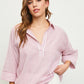 Cotton Collar Stripe Top