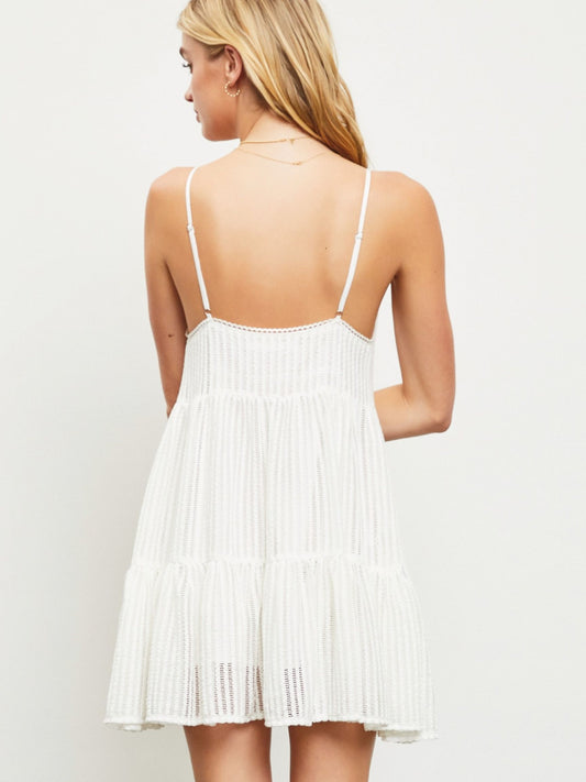 White Ruffle Mini Dress