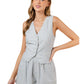 V Neck Striped Vest Top