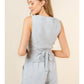 V Neck Striped Vest Top