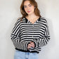 Piper Cardigan - Blk/Wht Stripe