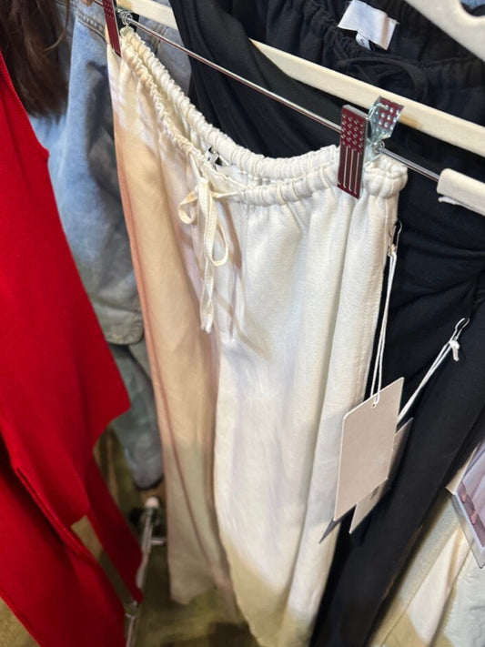 White Linen Lounge Pants