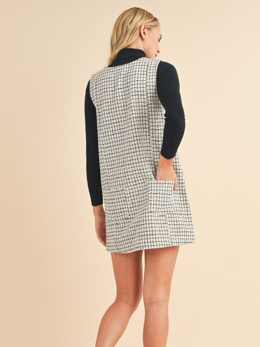 Tweed Button Up Mini Dress