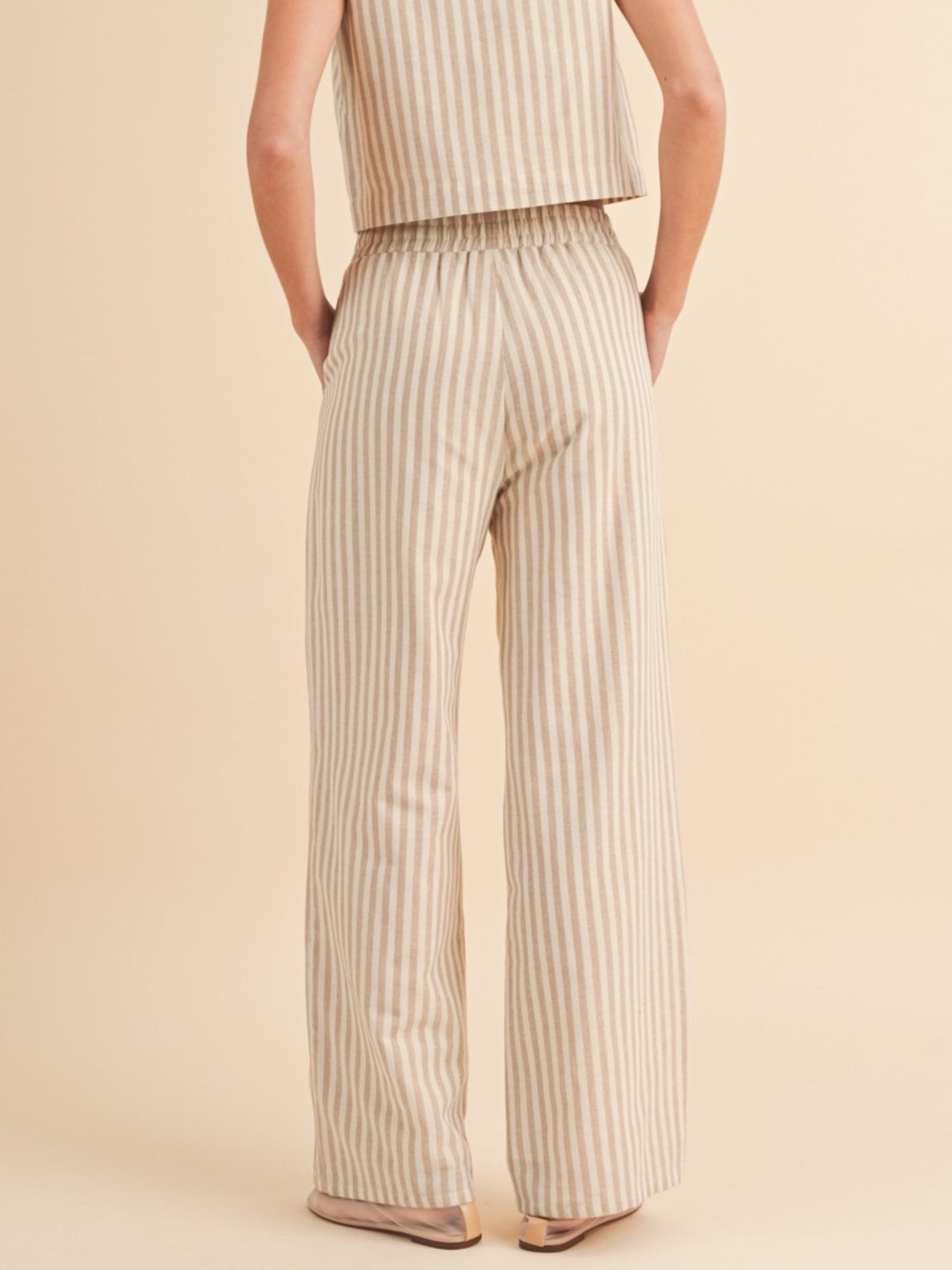 Cotton Striped Relaxed Pants