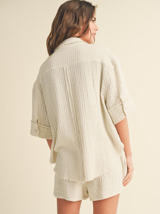 Textured Gauze Button Down