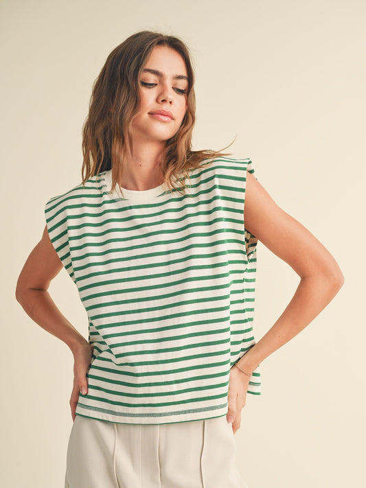 Green Apple Striped Top