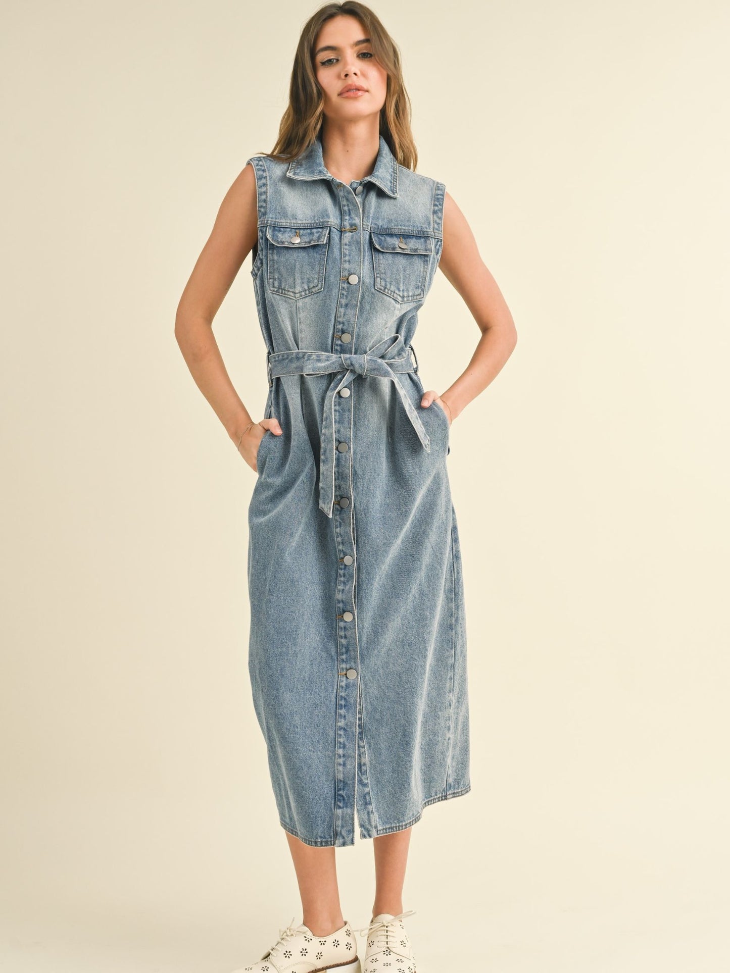 Brianna Denim Maxi Dress