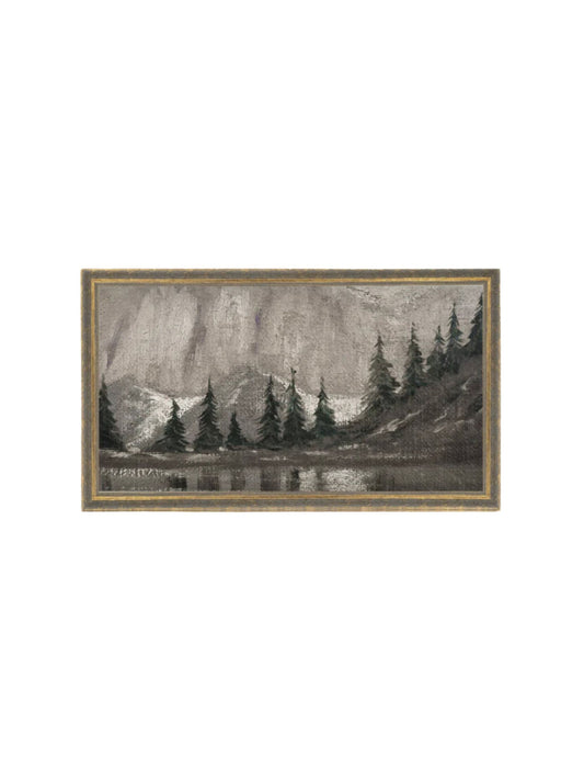 Muted Pine and Lake Framed Picture