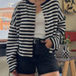 Piper Cardigan - Blk/Wht Stripe