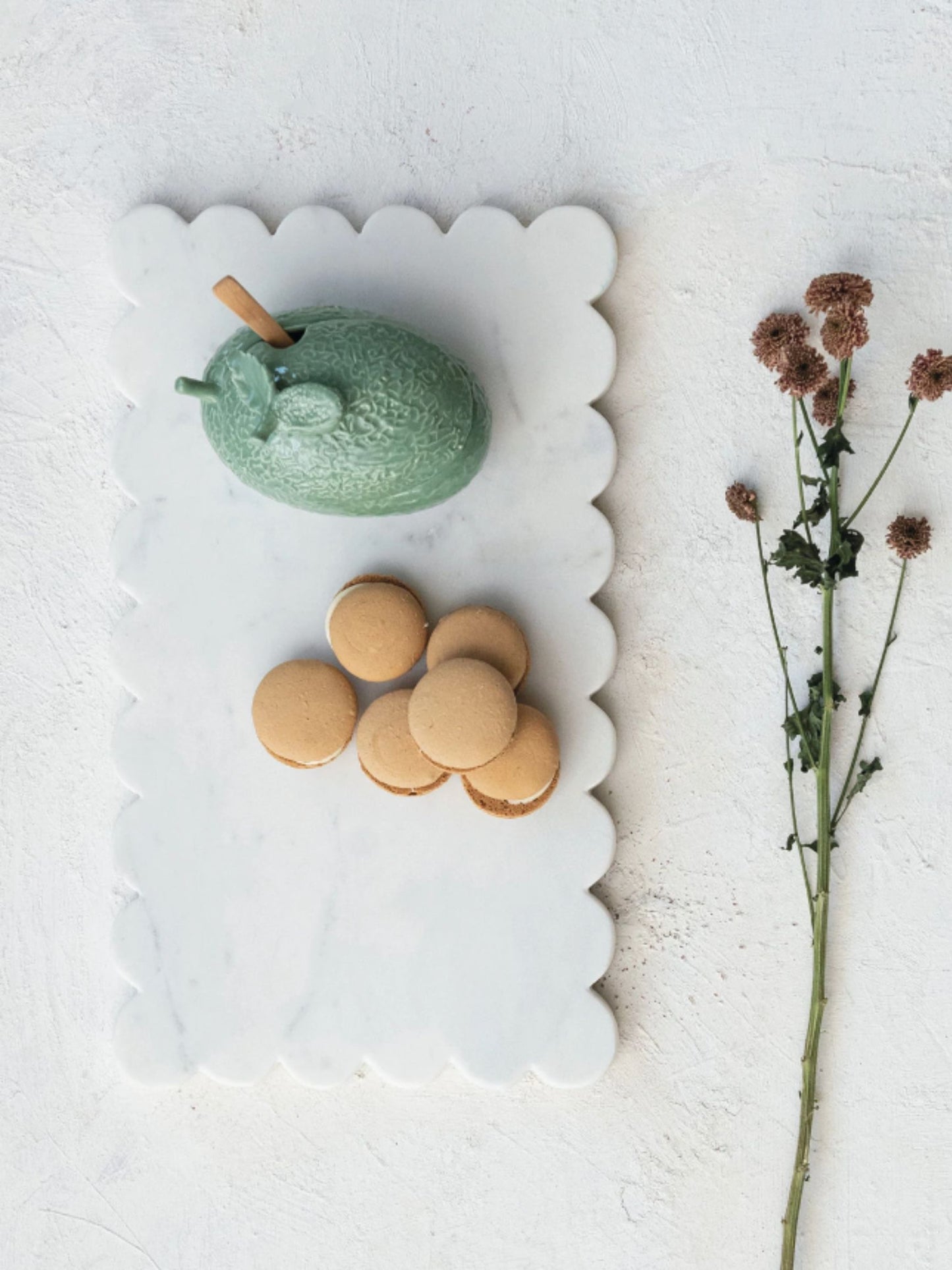Marble Cheese/Cutting Board w/ Scalloped Edge - Pick Up Only