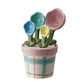 Hand-Painted Stoneware Measuring Spoons w/ Pot Holder, Set of 5