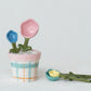 Hand-Painted Stoneware Measuring Spoons w/ Pot Holder, Set of 5