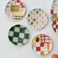 Hand-Painted Stoneware Scalloped Plate w/ Pattern, 4 Styles