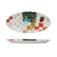 Hand-Painted Stoneware Scalloped Platter w/ Pattern