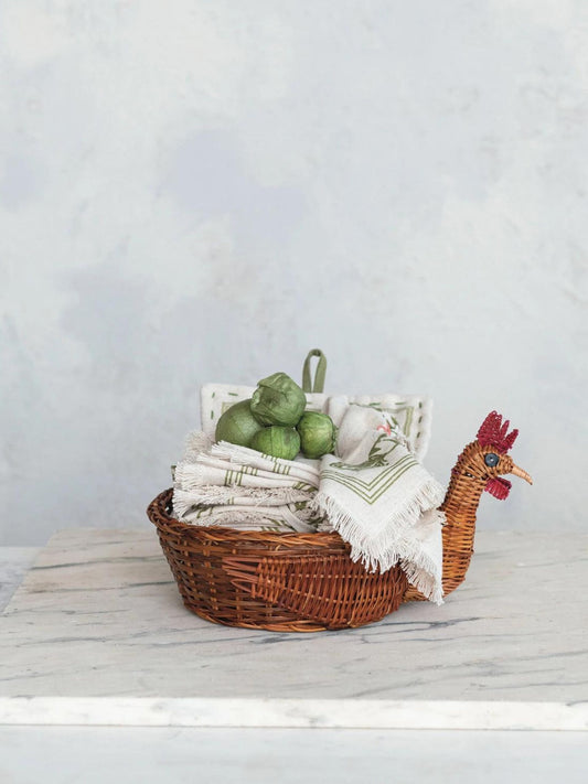 Woven Chicken Shaped Basket