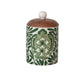 Stoneware Canister w/ Design & Acacia Wood Lid