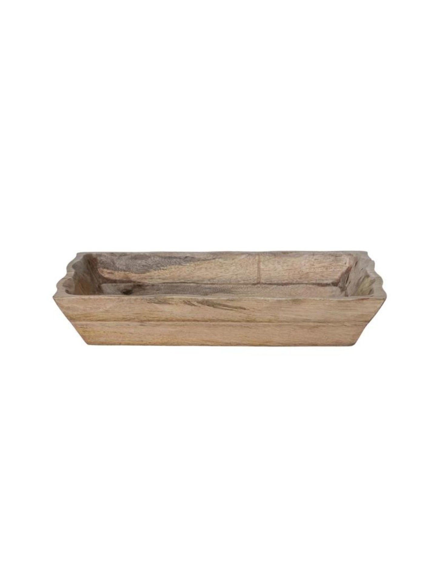 Mango Wood Tray w/ Scalloped Edge