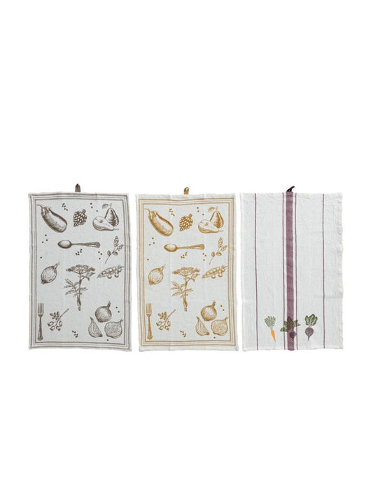Cotton & Linen Printed Tea Towel