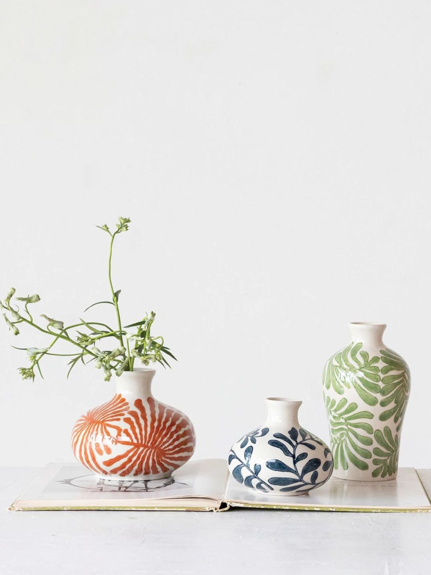 Stoneware Vases w/ Abstract Designs