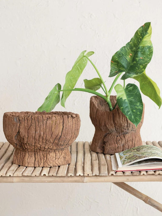 Found Carved Wood Mortar Bowl