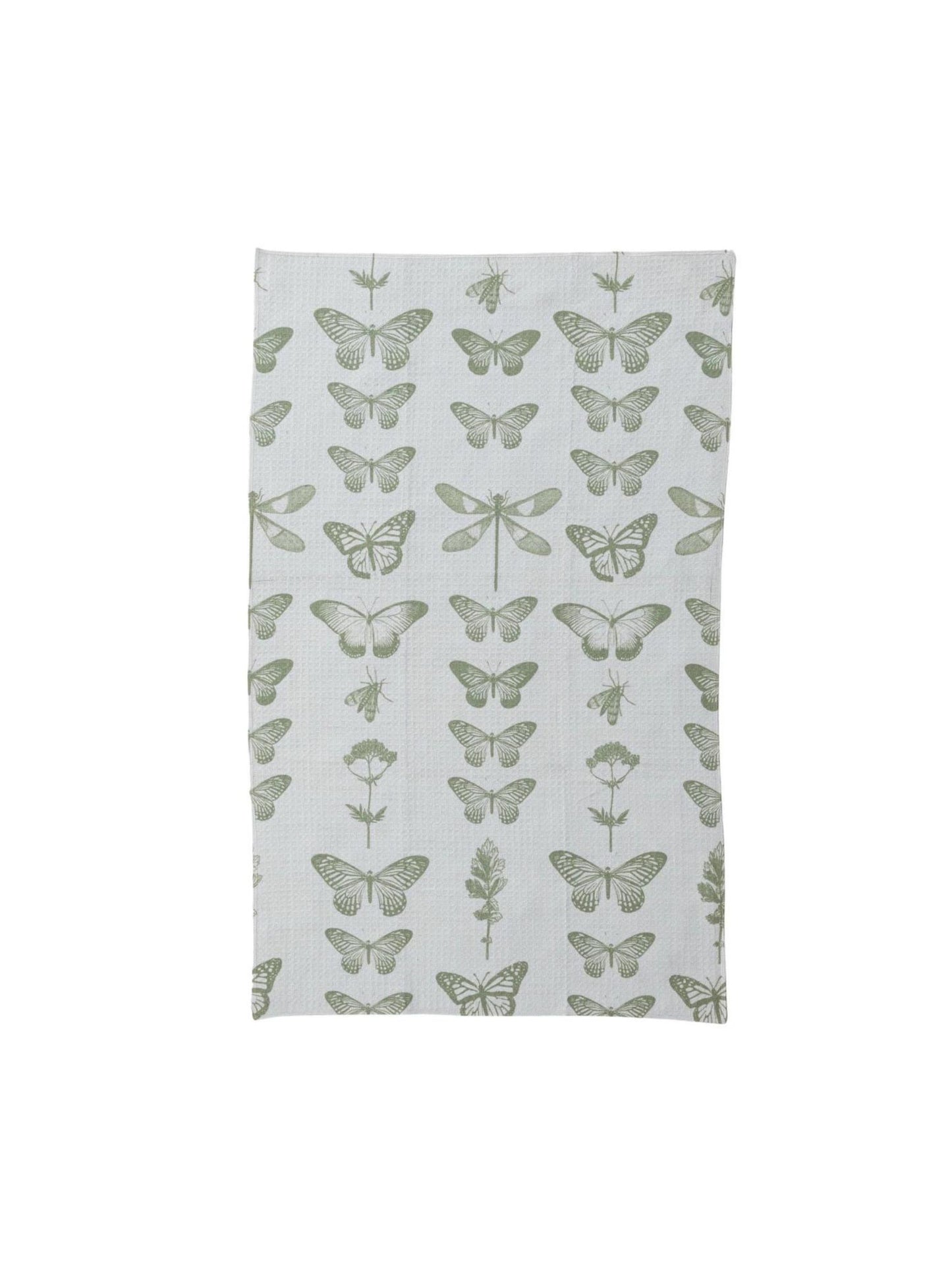 Recycled Microfibre Tea Towel w/ Insects & Flowers Pattern
