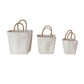 Cotton Canvas Containers w/ Braided Raffia Handles