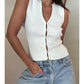 Fitted Hook Closure Knit Top
