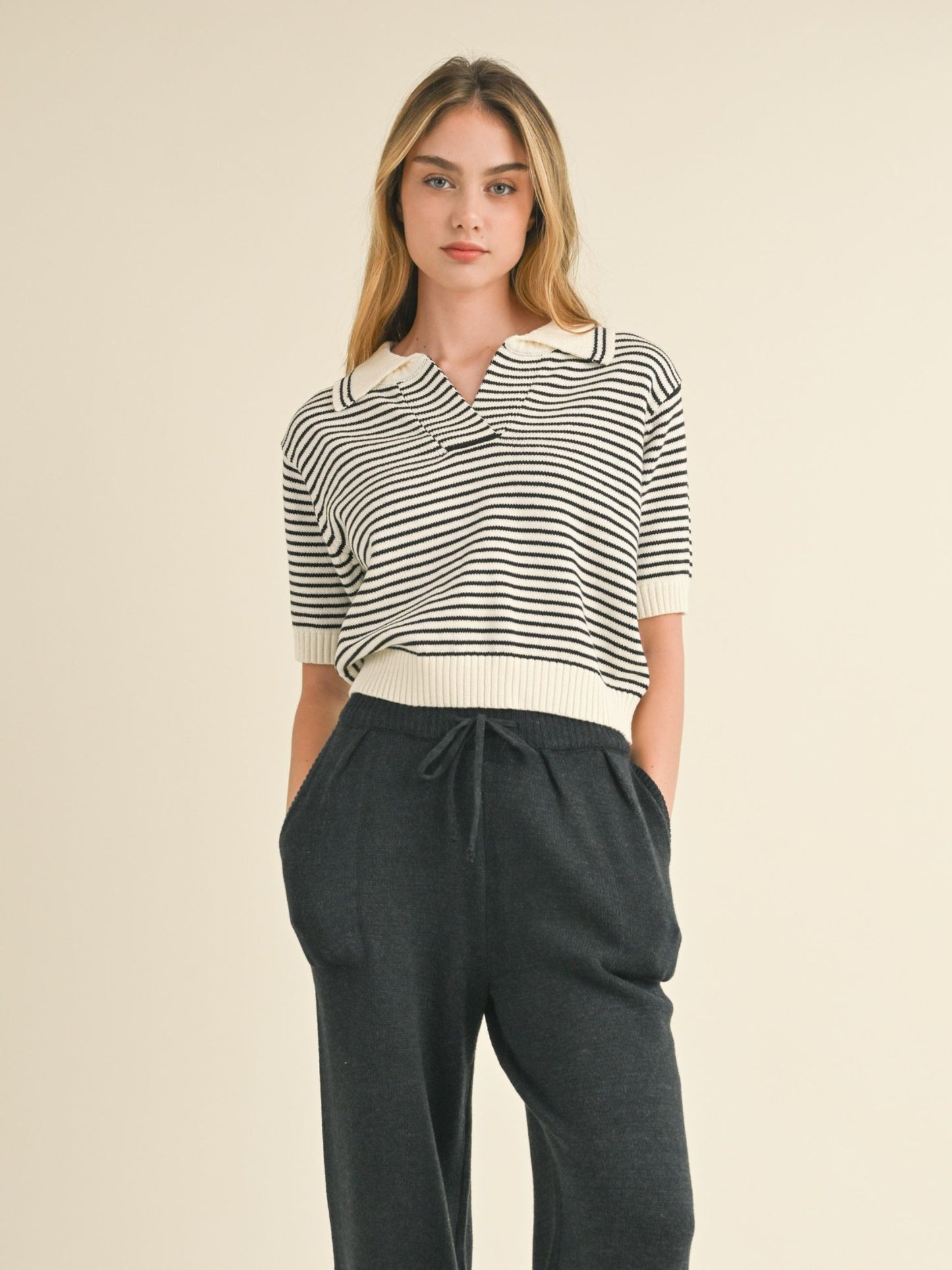 Holland Collard Knitted Top