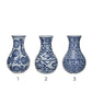 Blue Floral Stoneware Vase