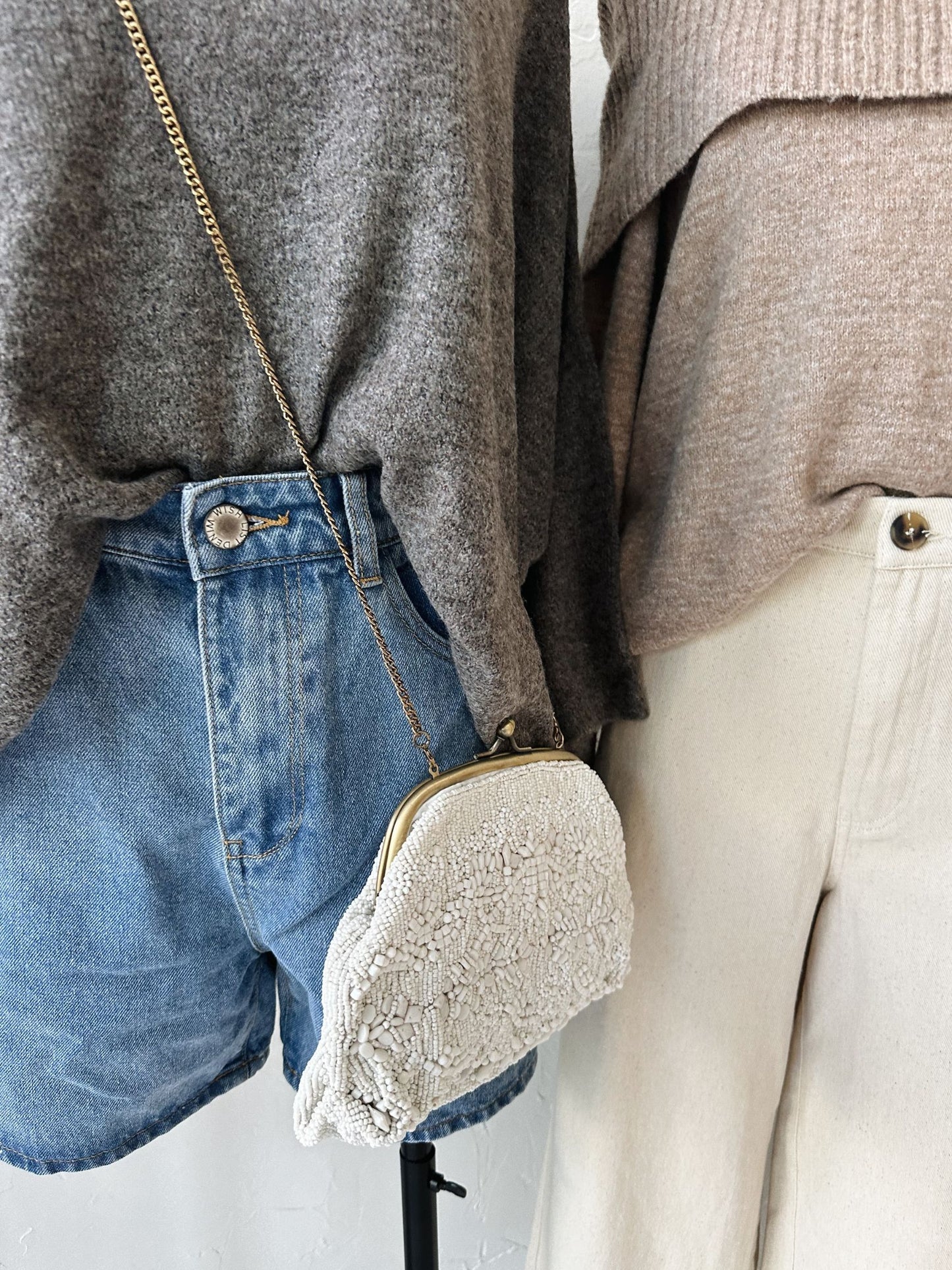 Floral Beaded Clutch Bag