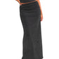 High Waisted Ruched Polka Dot Maxi Skirt