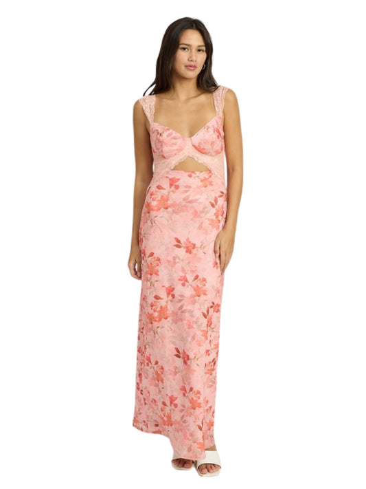 Floral And Lace Midi Dress