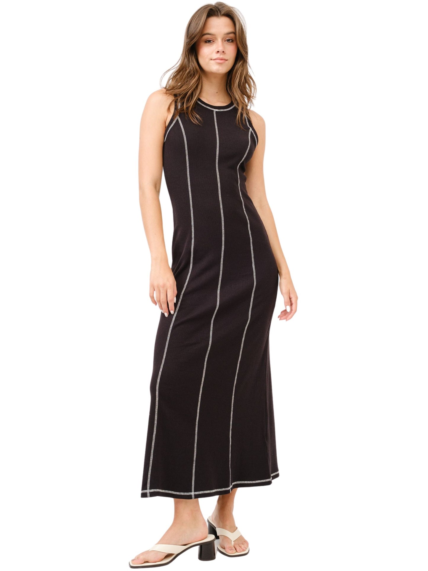 Reagan Contrast Stitch Maxi Dress