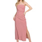 Berry Gingham Midi Dress